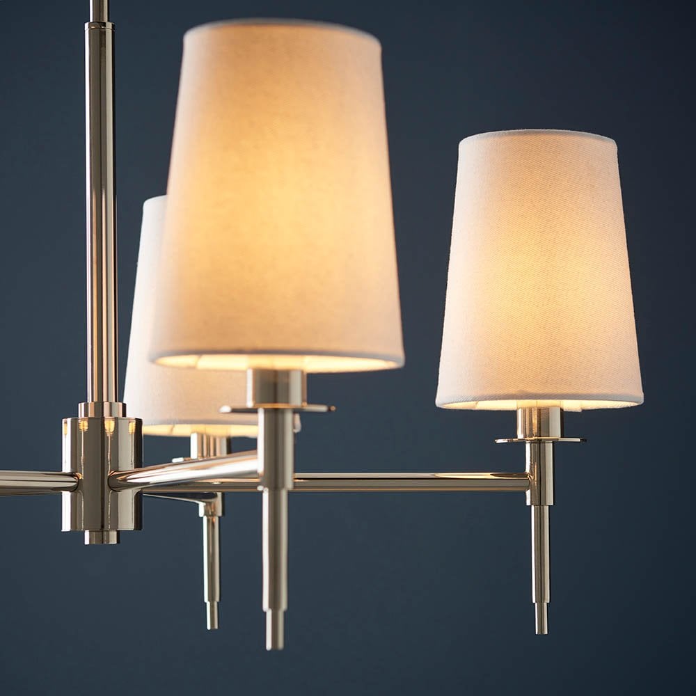 Roe 5 Light Polished Nickel Fitting C/W Shades