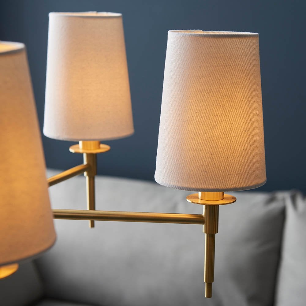 Roe 5 Light Satin Brass Fitting C/W Shades