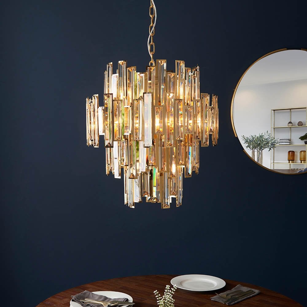 Viviana Gold & Champagne 12 Light Chandelier
