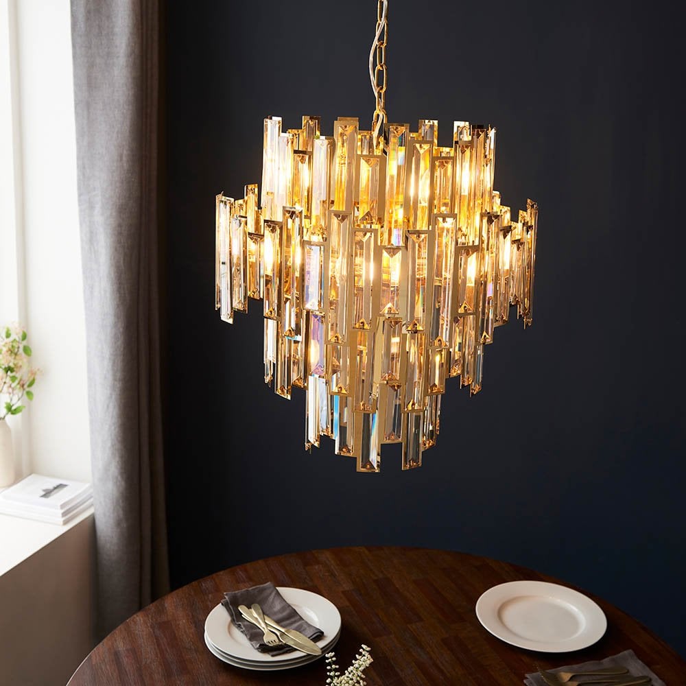 Viviana Gold & Champagne 12 Light Chandelier