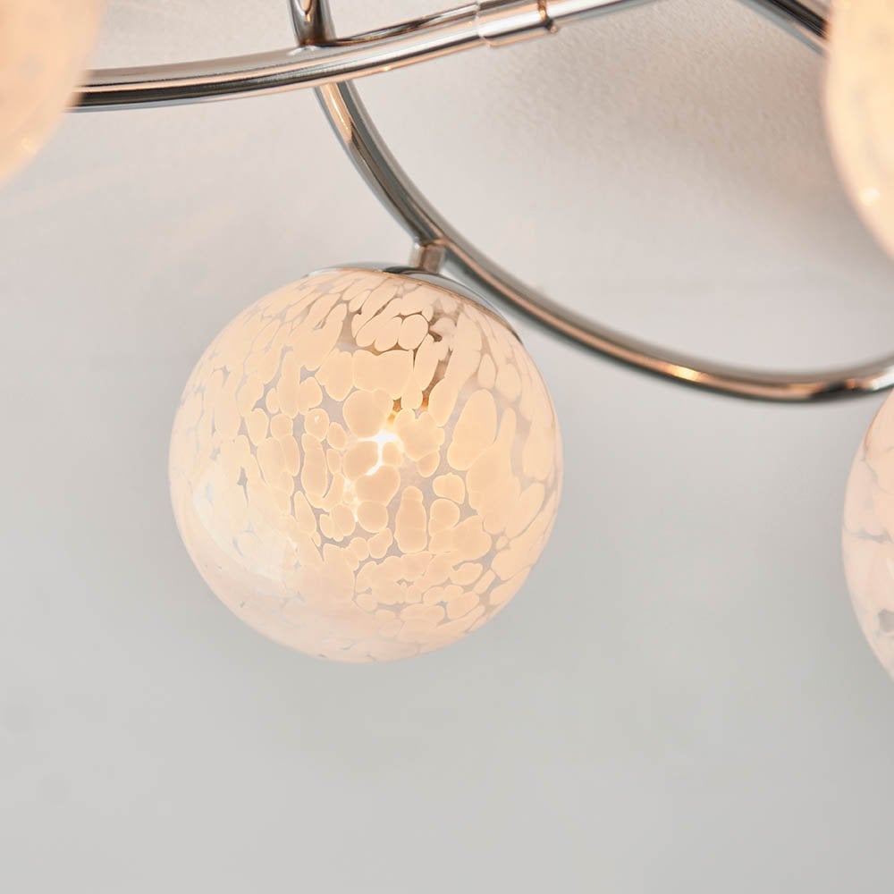 Chrome 6 Light Semi Flush with Confetti Glass