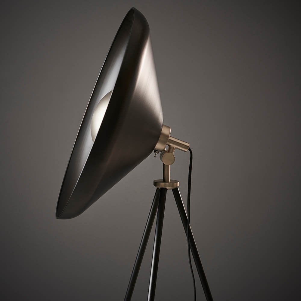 Glo Matt Black & Nickel Tripod Floor Lamp