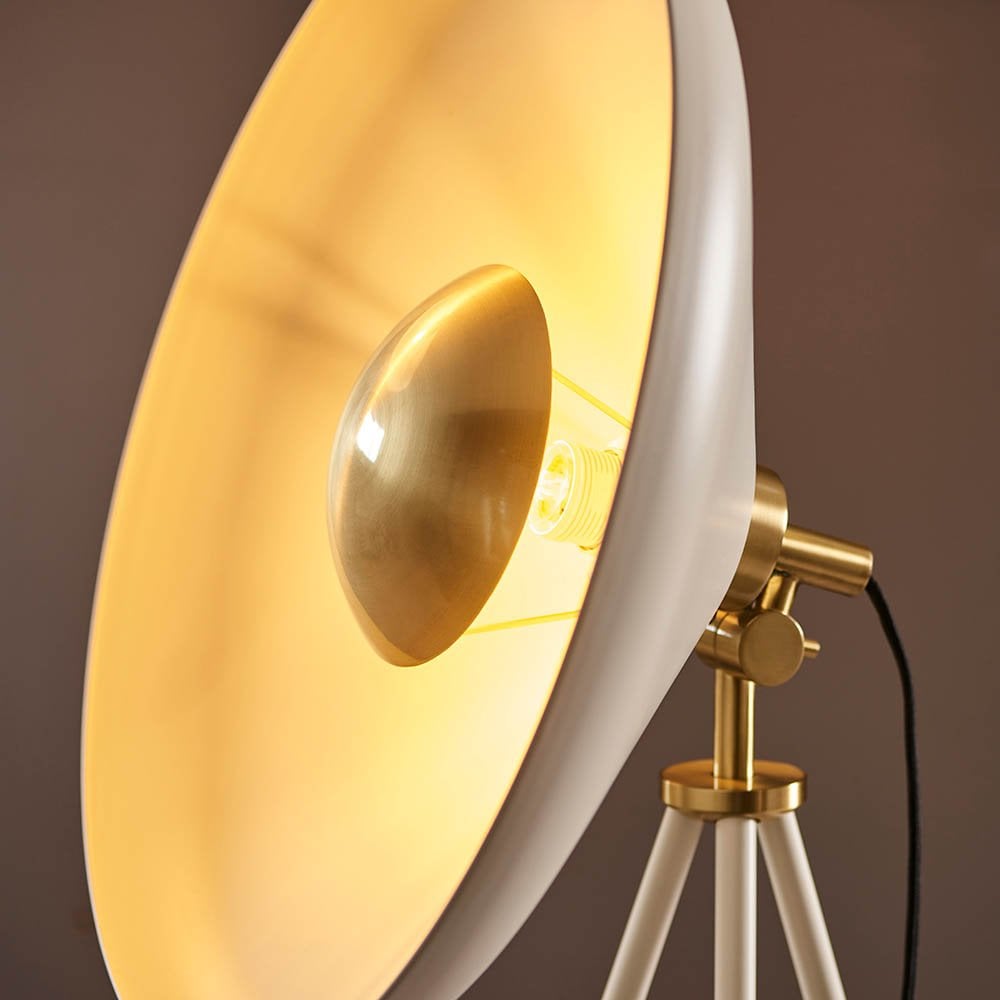 Glo Warm White & Brass Tripod Floor Lamp