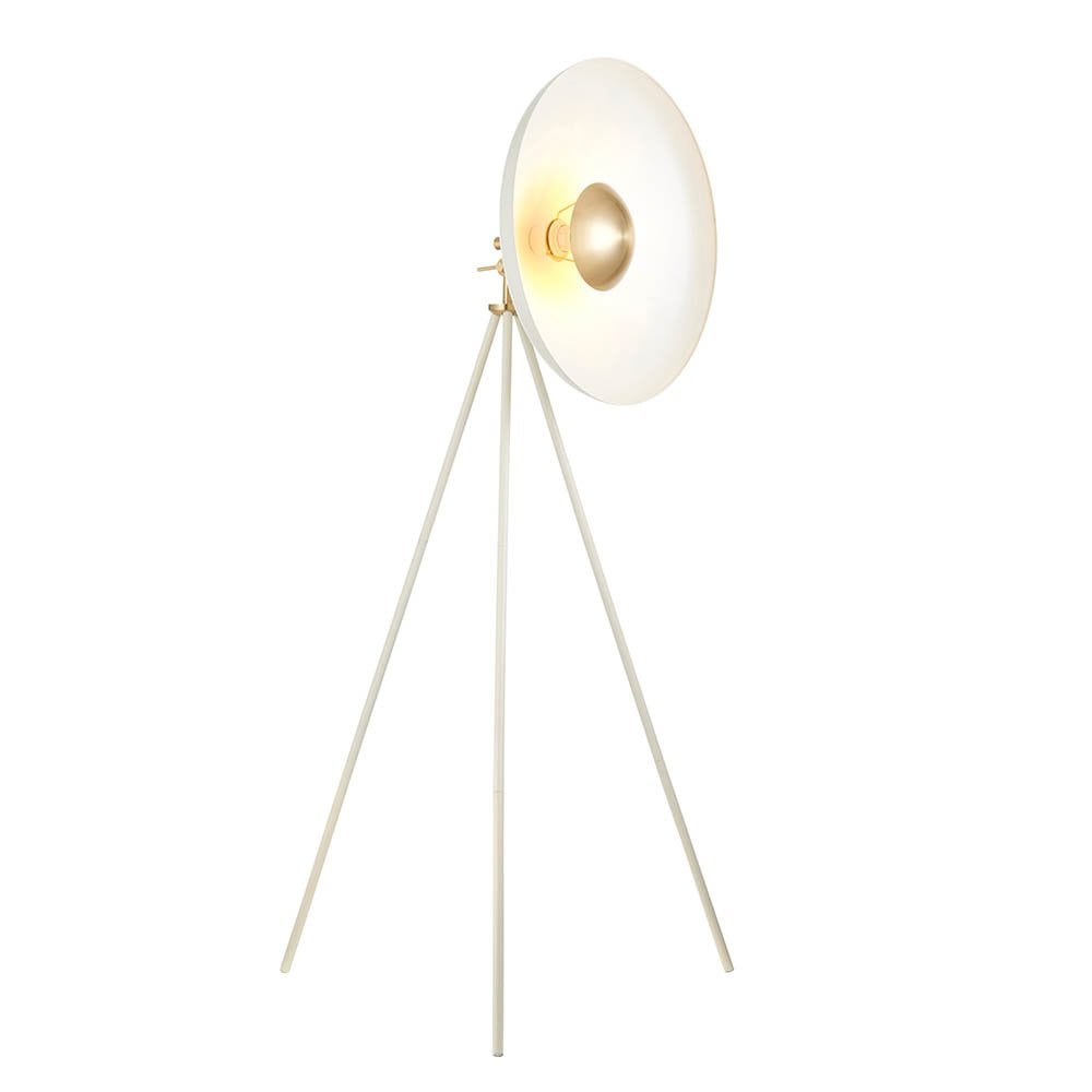 Glo Warm White & Brass Tripod Floor Lamp