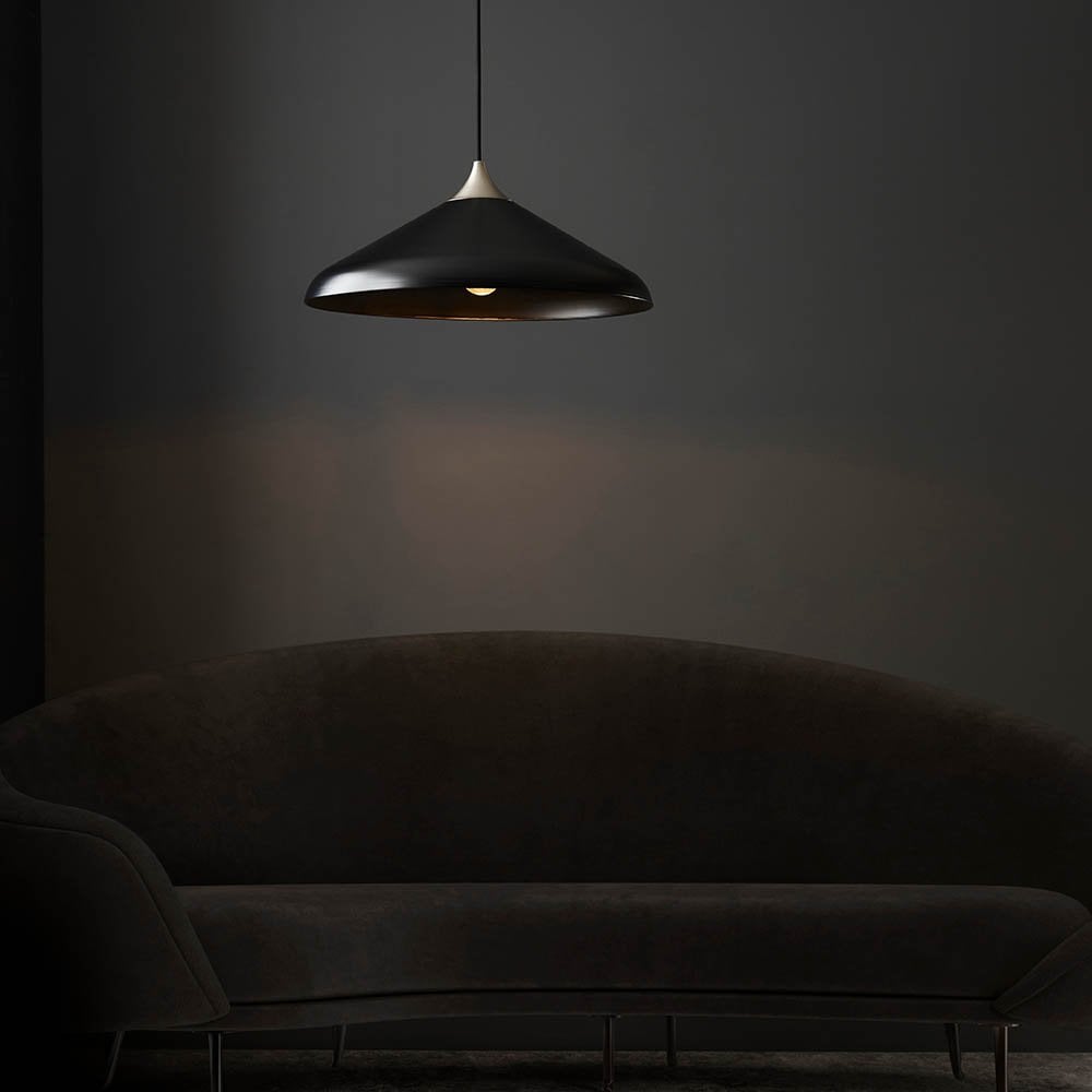Glo Matt Black & Nickel Single Pendant