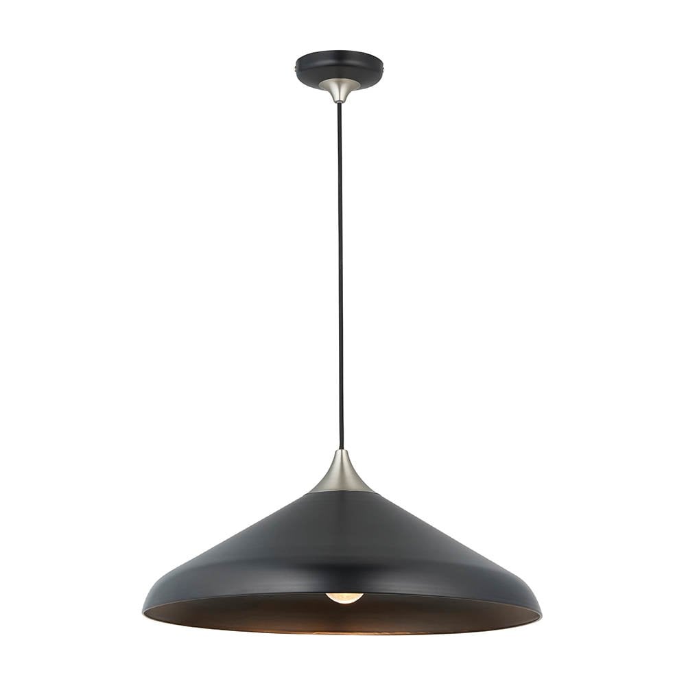 Glo Matt Black & Nickel Single Pendant