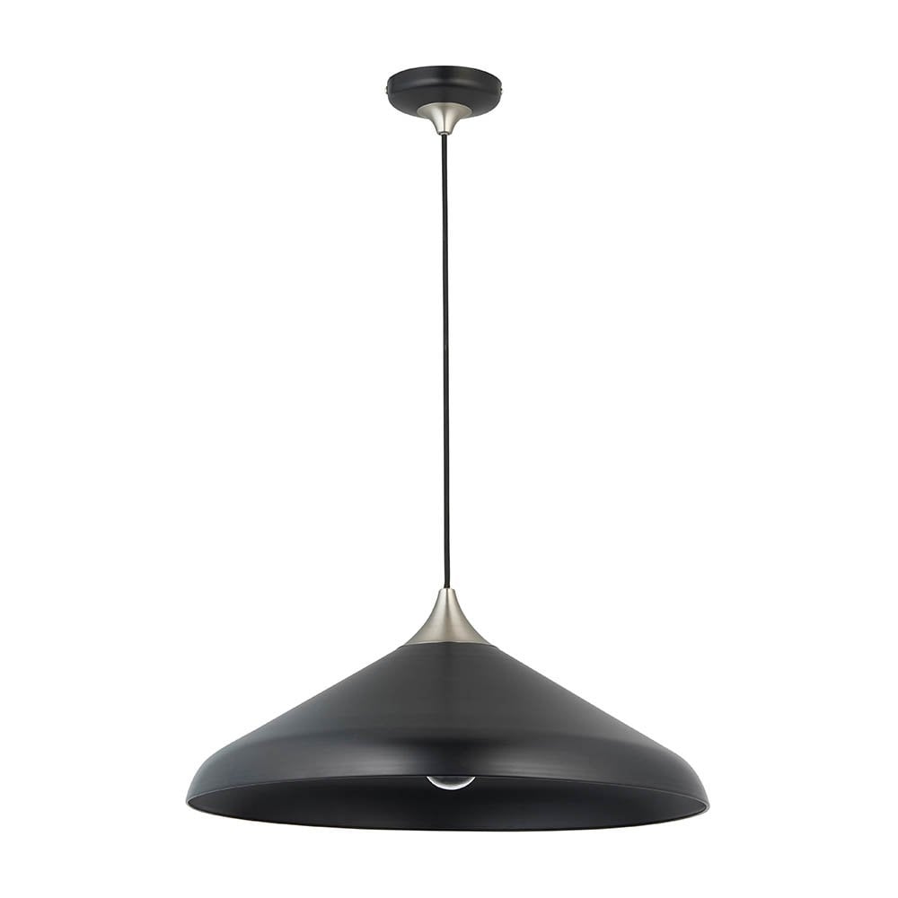 Glo Matt Black & Nickel Single Pendant