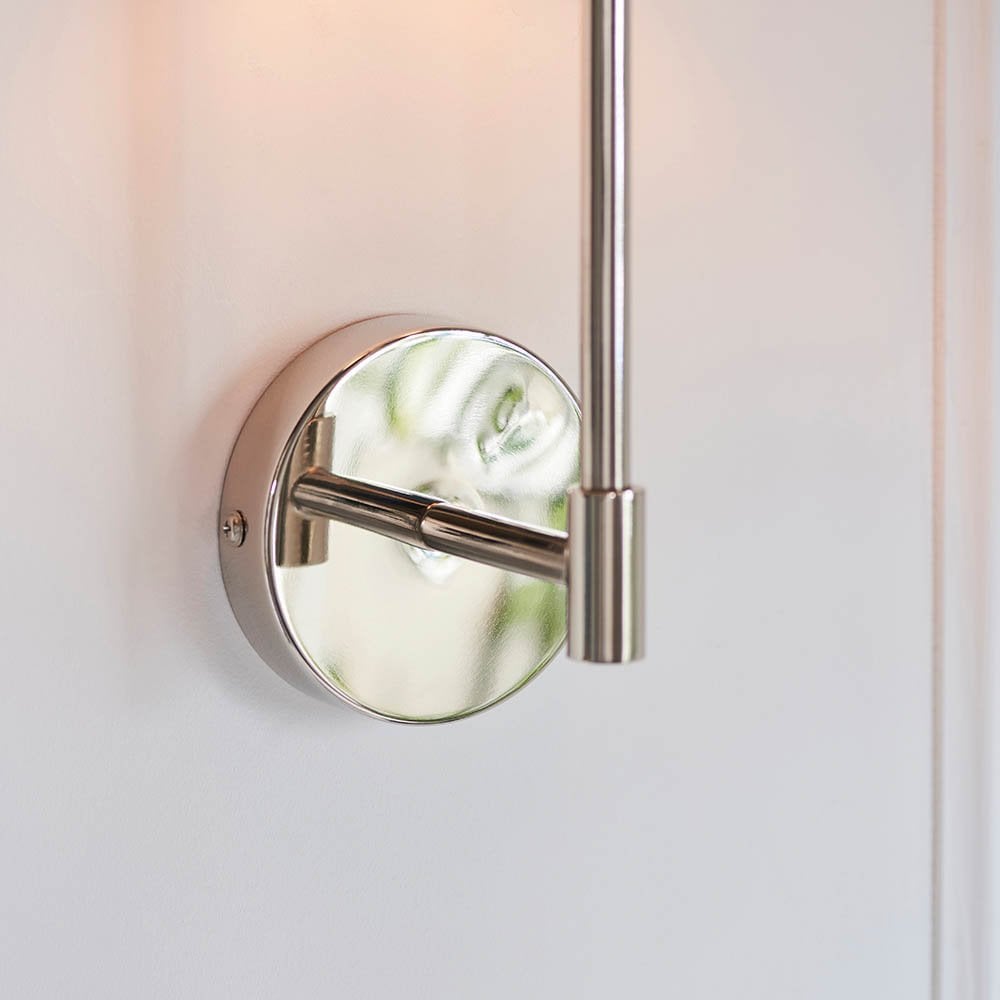Sancerre Polished Nickel Wall Light C/W White Shade