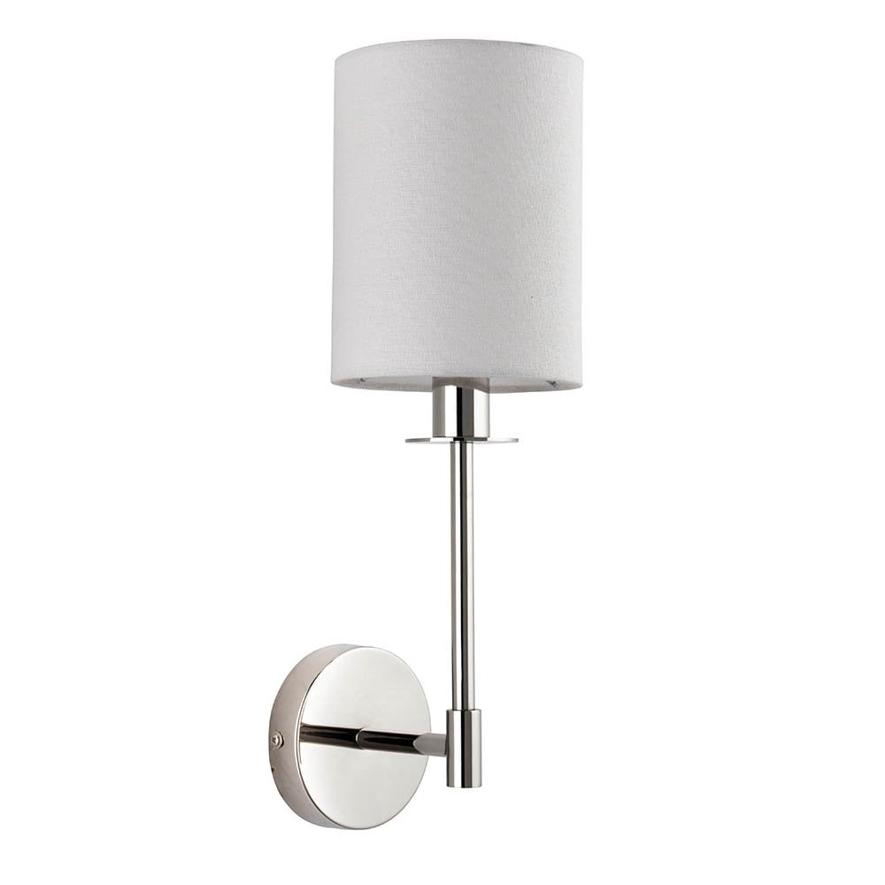Sancerre Polished Nickel Wall Light C/W White Shade
