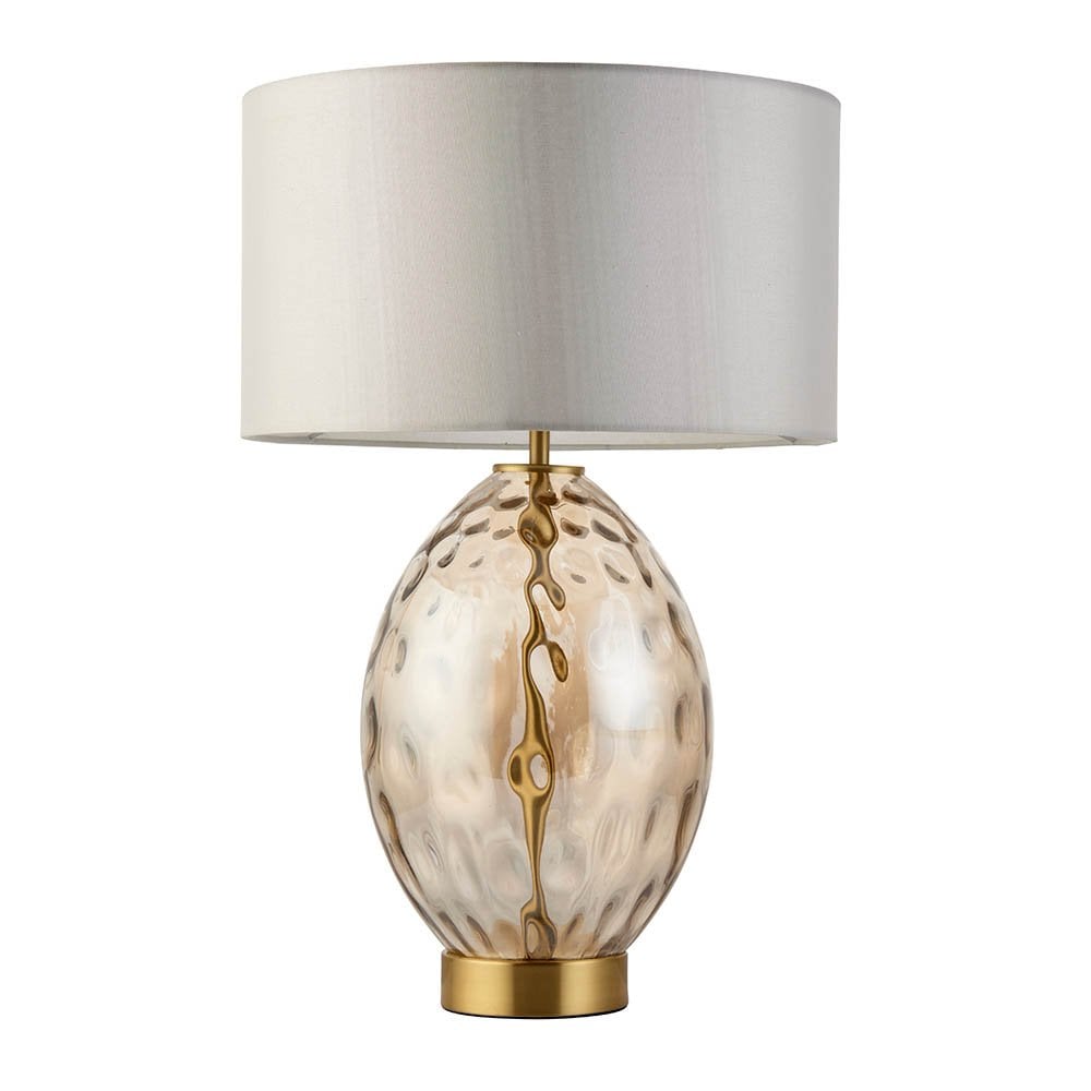 Elin Satin Brass & Champagne Touch Table Lamp C/W Shade