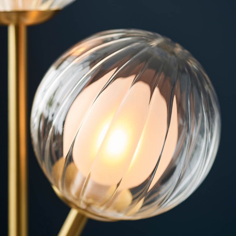 March Table Lamp in Satin Brass & Black Detail