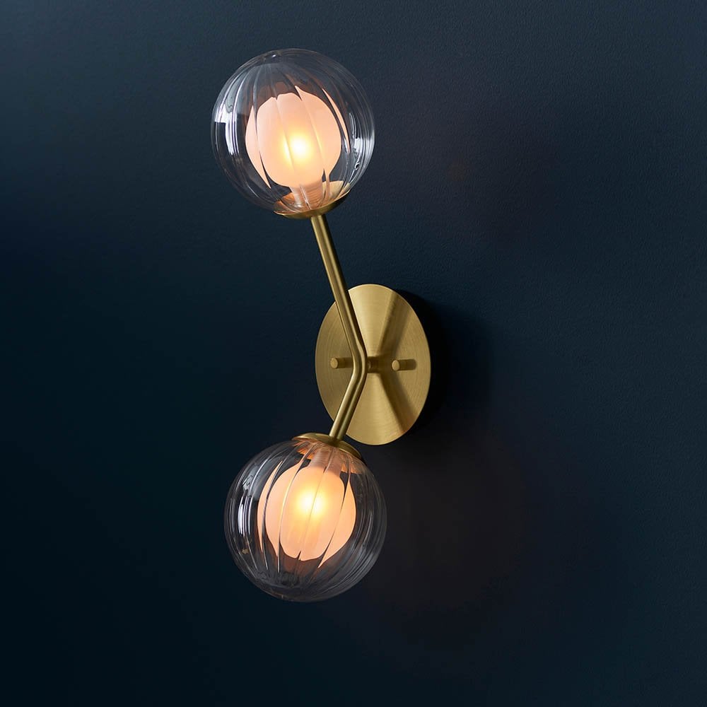 March Wall Light in Satin Brass & Black Detail