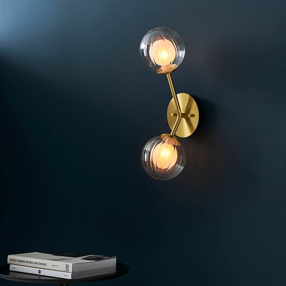 March Wall Light in Satin Brass & Black Detail