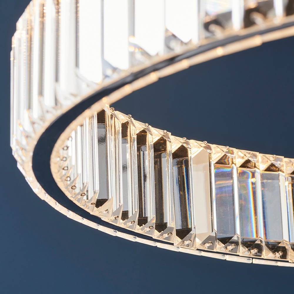 Clear Crystal LED Ring Pendant 2700K