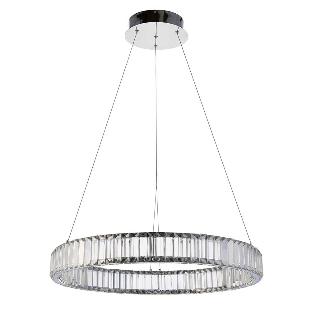 Clear Crystal LED Ring Pendant 2700K