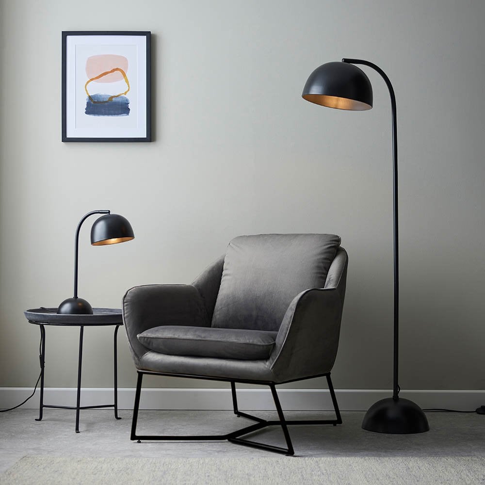 Matt Black Domed Table Lamp