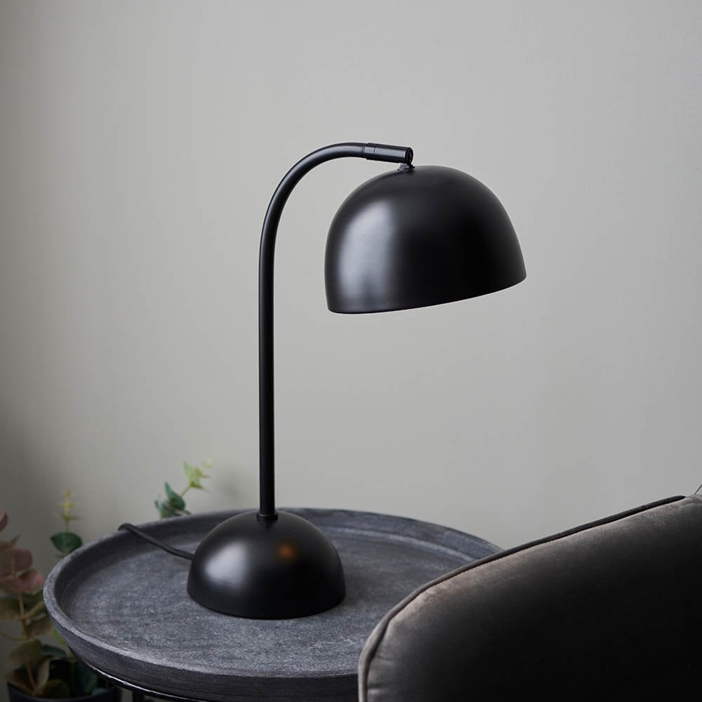 Matt Black Domed Table Lamp