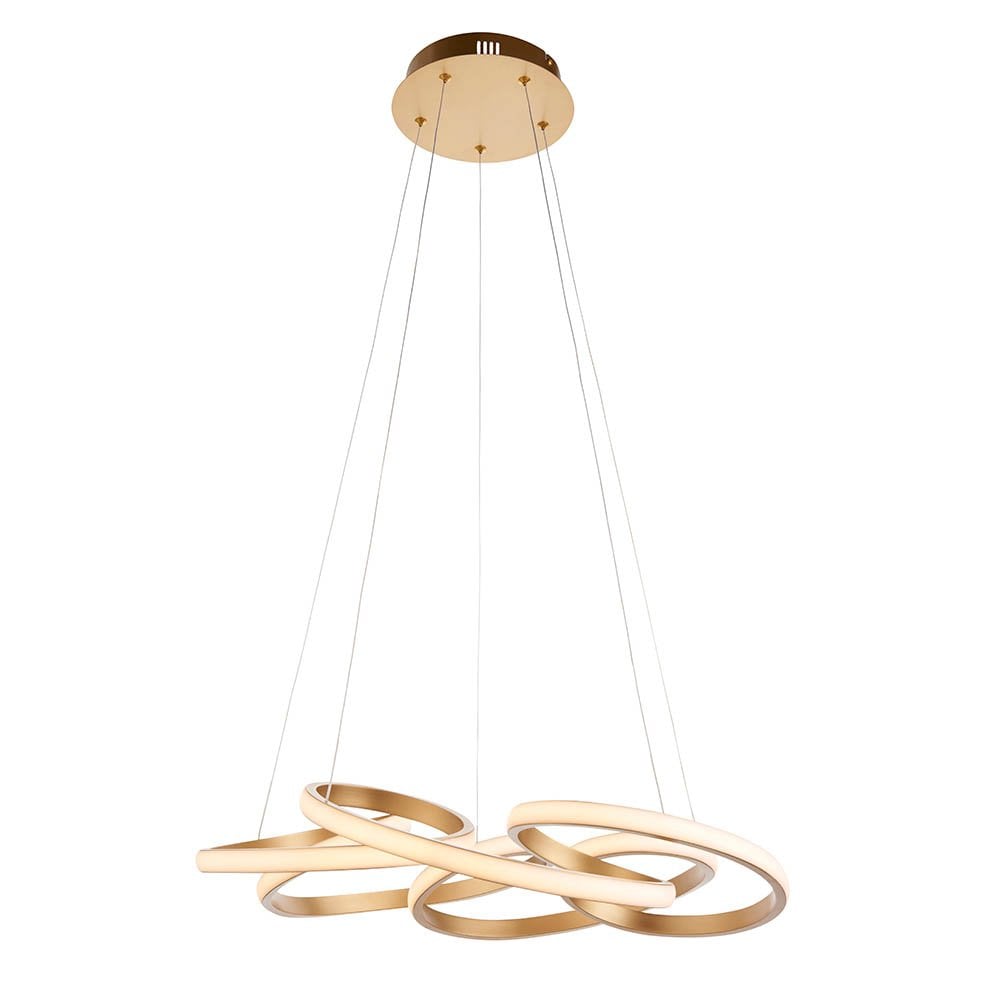 Multi Spiral Satin Gold LED Pendant