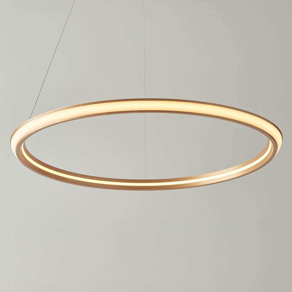 Satin Gold LED Ring Pendant
