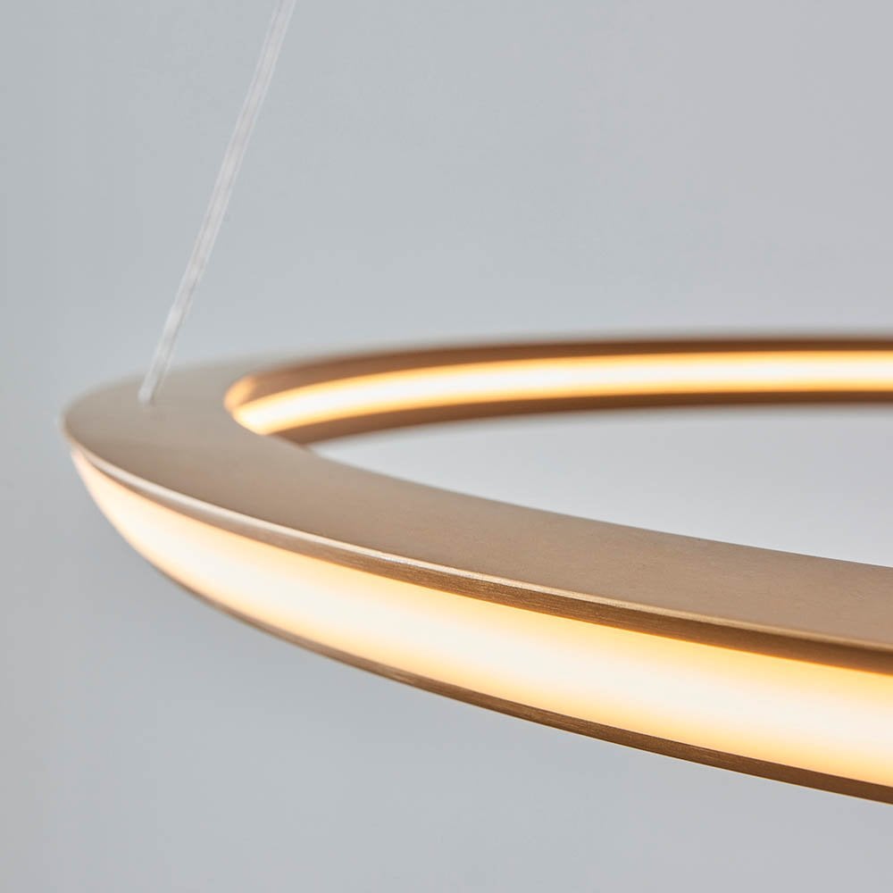 Satin Gold LED Ring Pendant