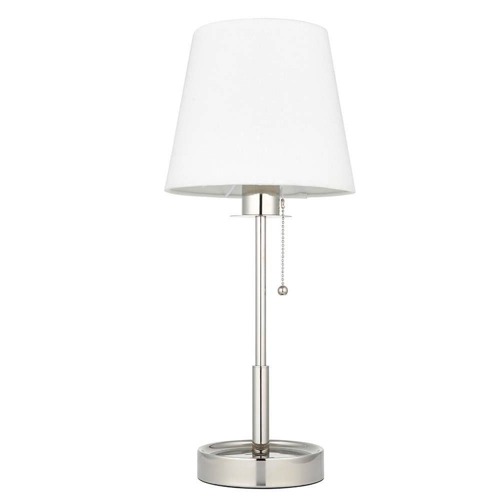 Roe Polished Nickel Table Lamp C/W Shade