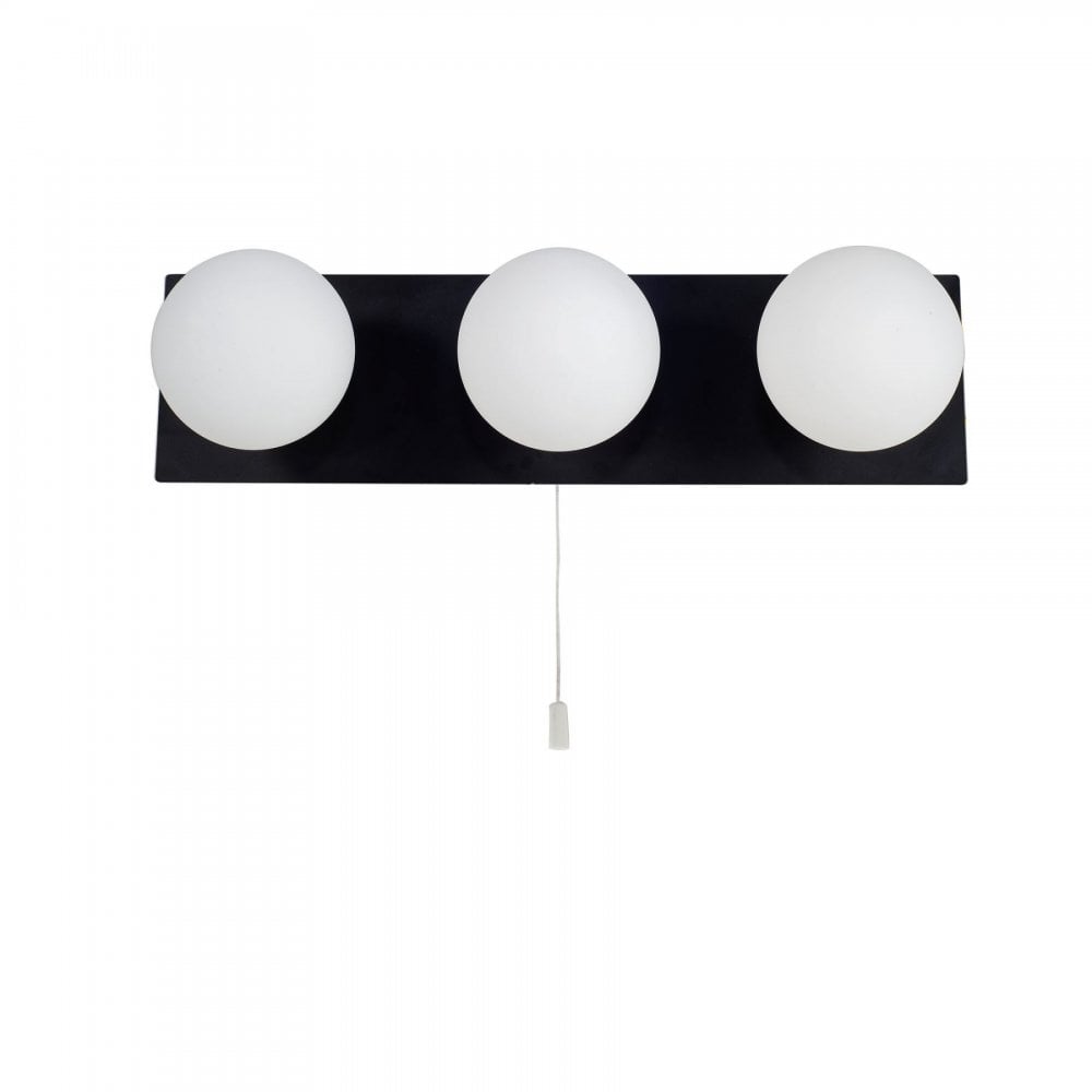 Vanity 3 Light Matt Black Bathroom Fitting IP44