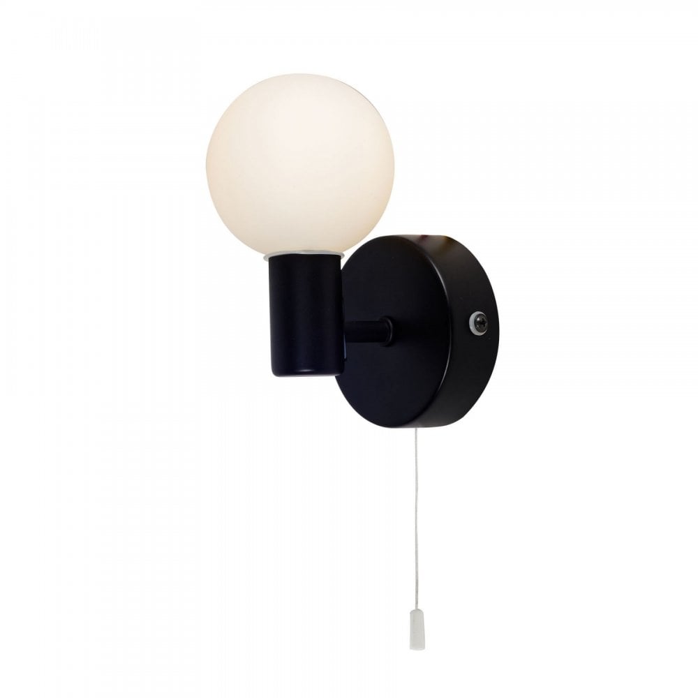 Vanity 1 Light Wall Light Matt Black IP44