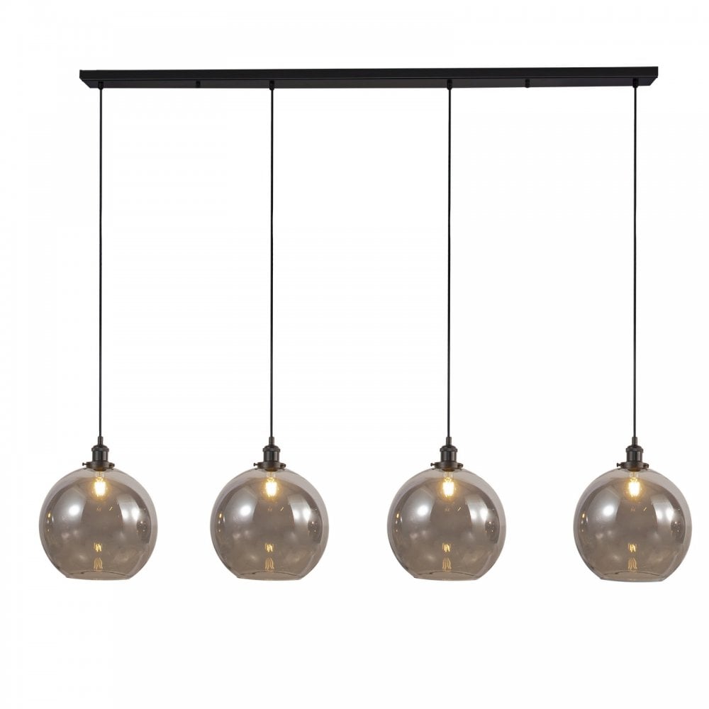 Lewis 4 Light Bar Pendant in Matt Black