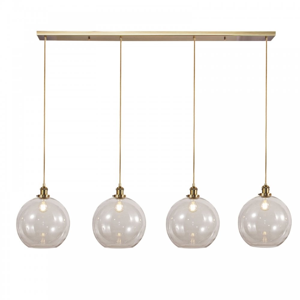 Lewis 4 Light Bar Pendant in Antique Brass