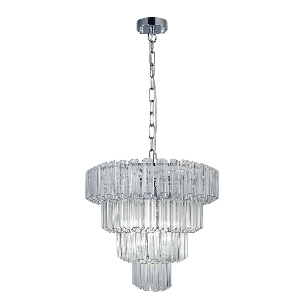 Pierre 11 Light Crystal Pendant in Polished Chrome
