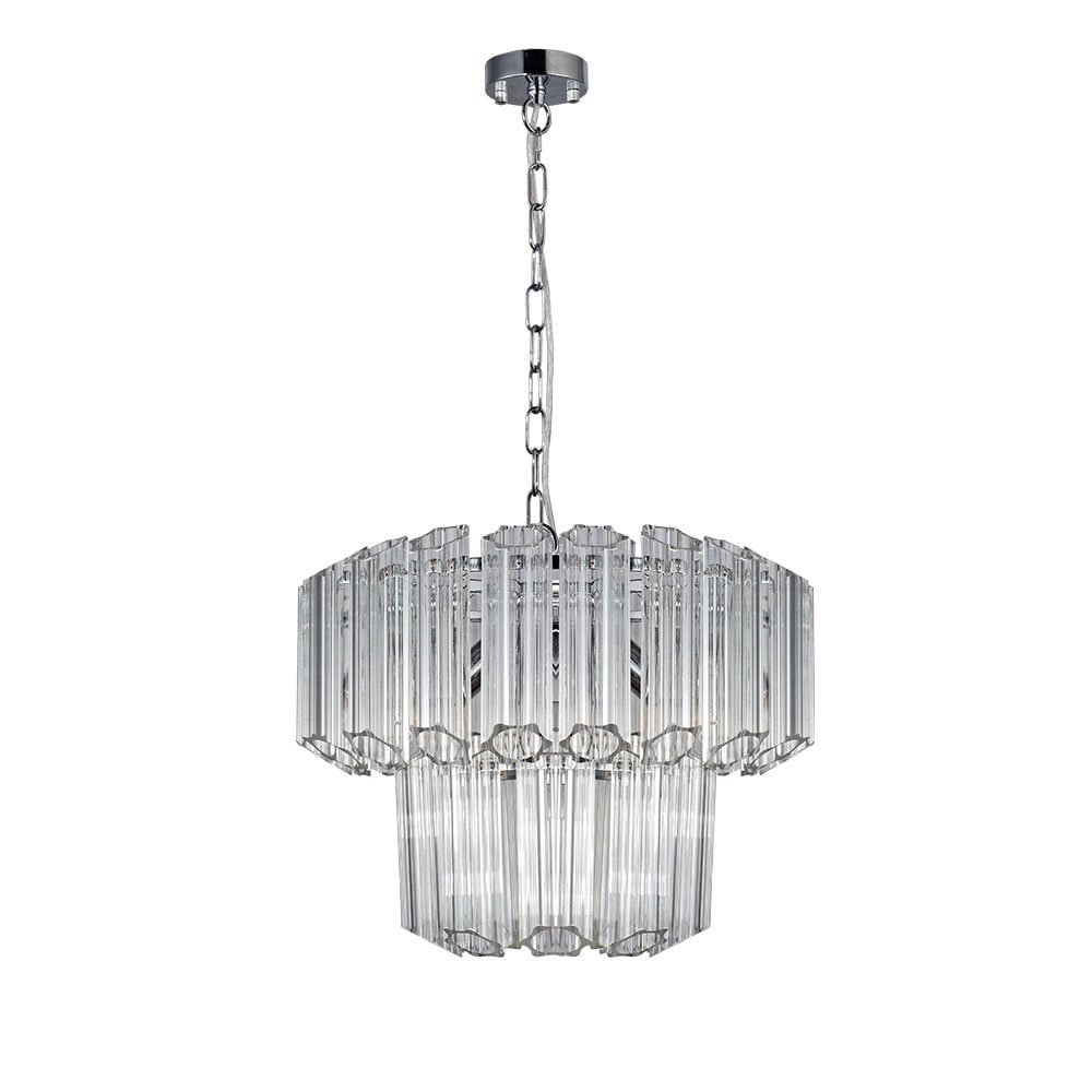 Pierre 4 Light Crystal Pendant in Polished Chrome