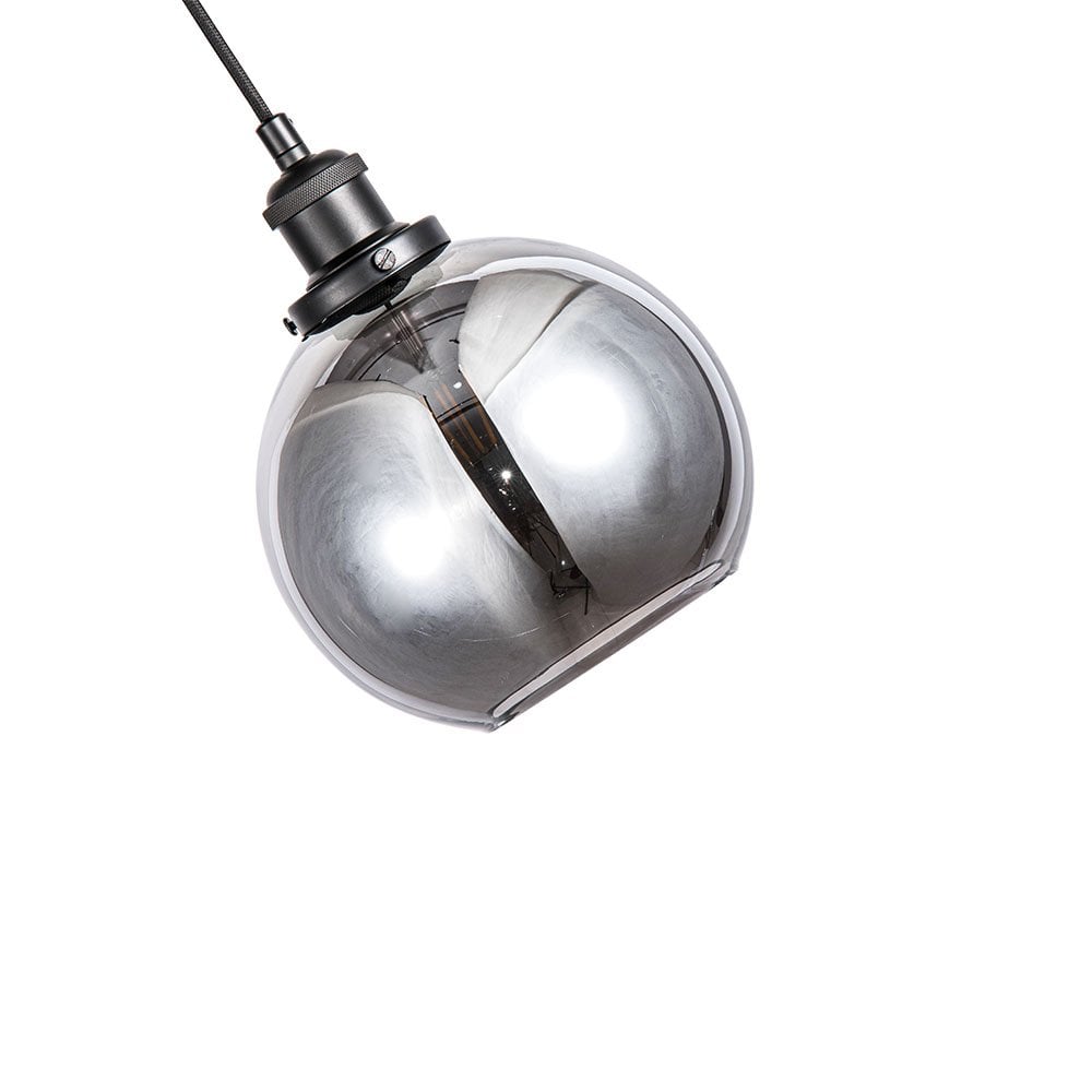 Lewis Small Glass Globe Pendant in Matt Black
