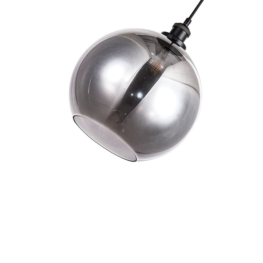 Lewis Medium Glass Globe Pendant in Matt Black