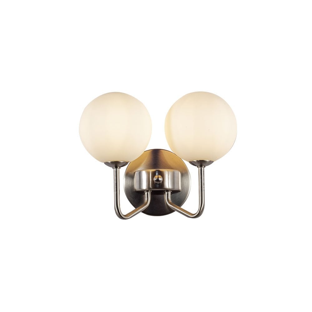 Lando Double Wall Light in Satin Chrome