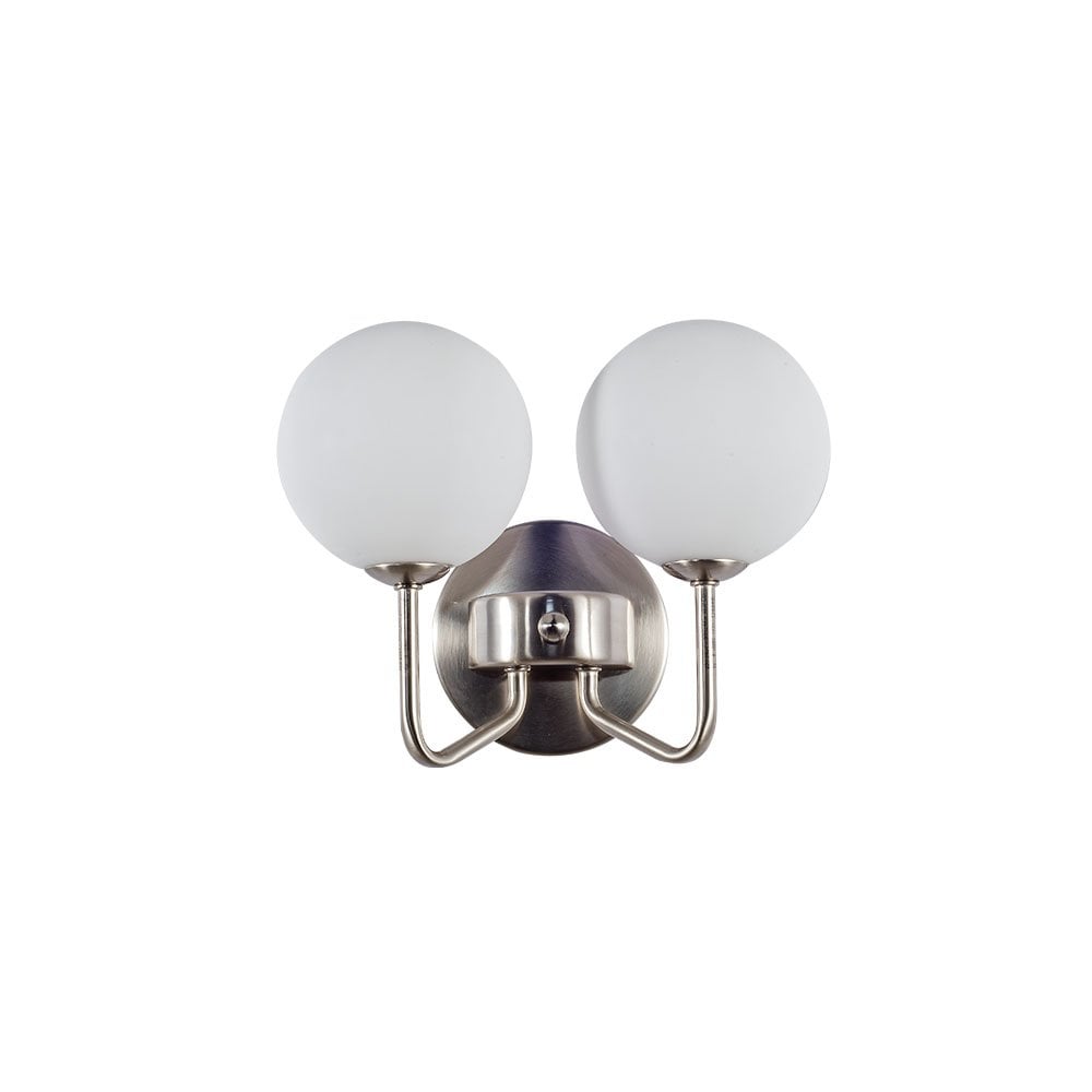 Lando Double Wall Light in Satin Chrome