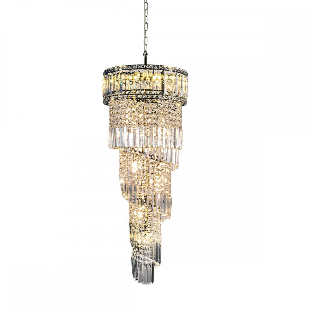 Isla 13 Light Antique Brass Crystal Chandelier