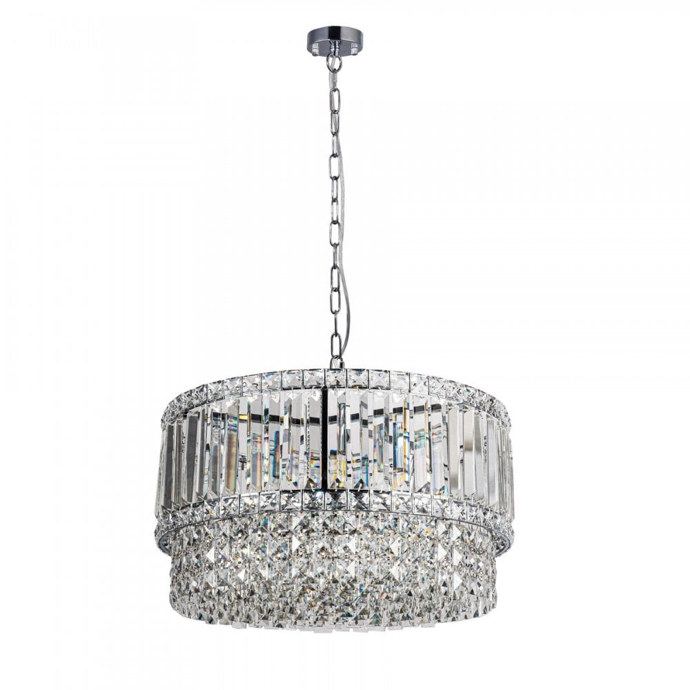 Isla 6 Light Polished Chrome Crystal Pendant
