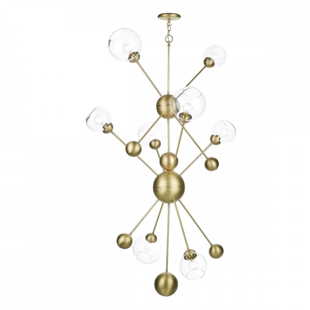 Cosmos 8 Light Pendant in Butter Brass