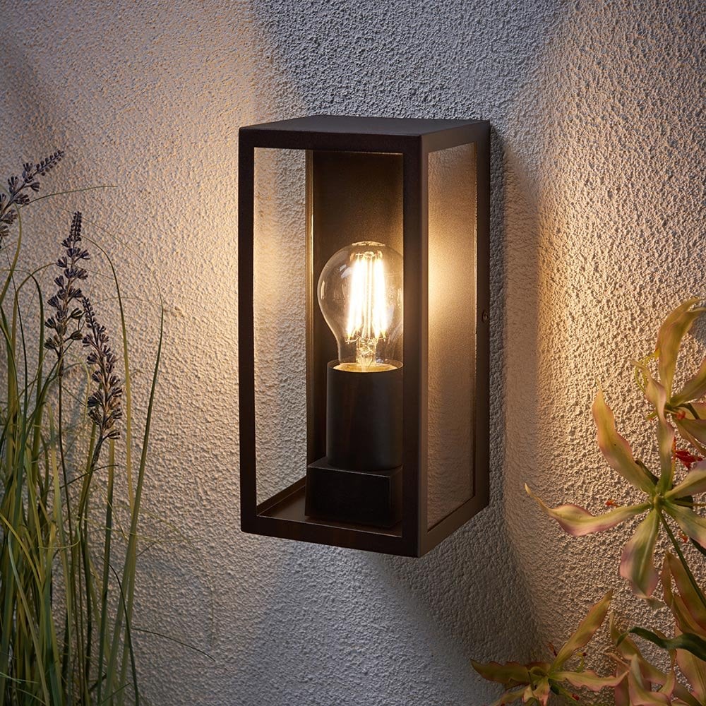 Breton Wall Light in Matt Black Finish IP44