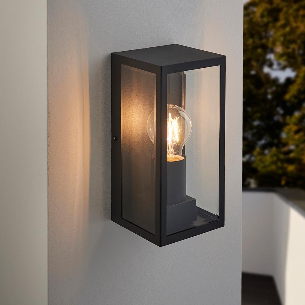 Breton Wall Light in Matt Black Finish IP44