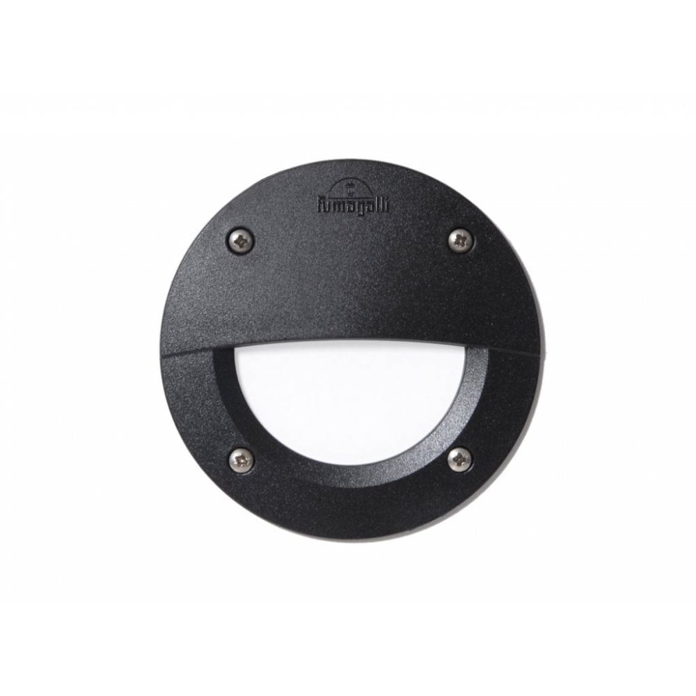Leti 100 3W LED Round Recessed Wall Light Black