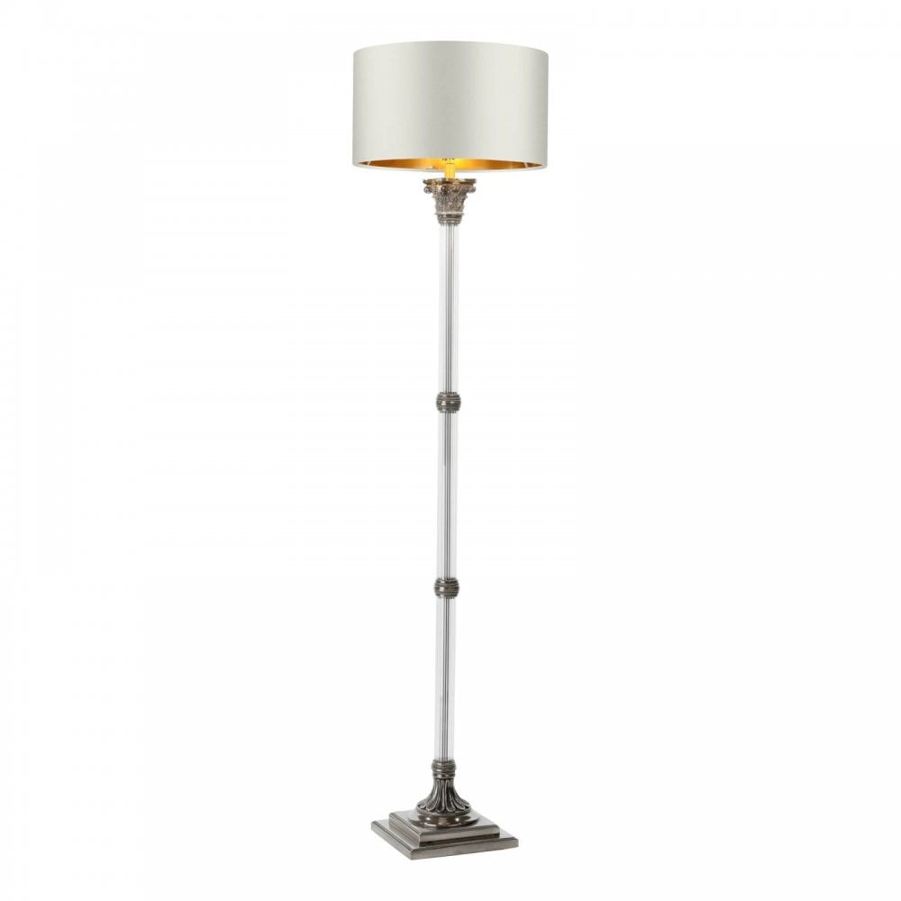 Imperial Floor Lamp Pewter Glass