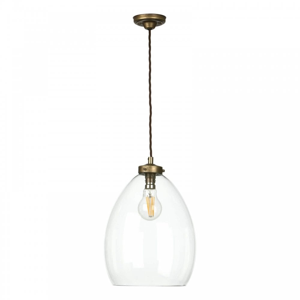 Yeovil Single Pendant in Aged Brass