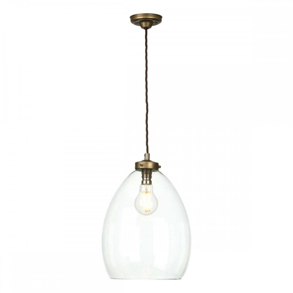 Yeovil Single Pendant in Aged Brass