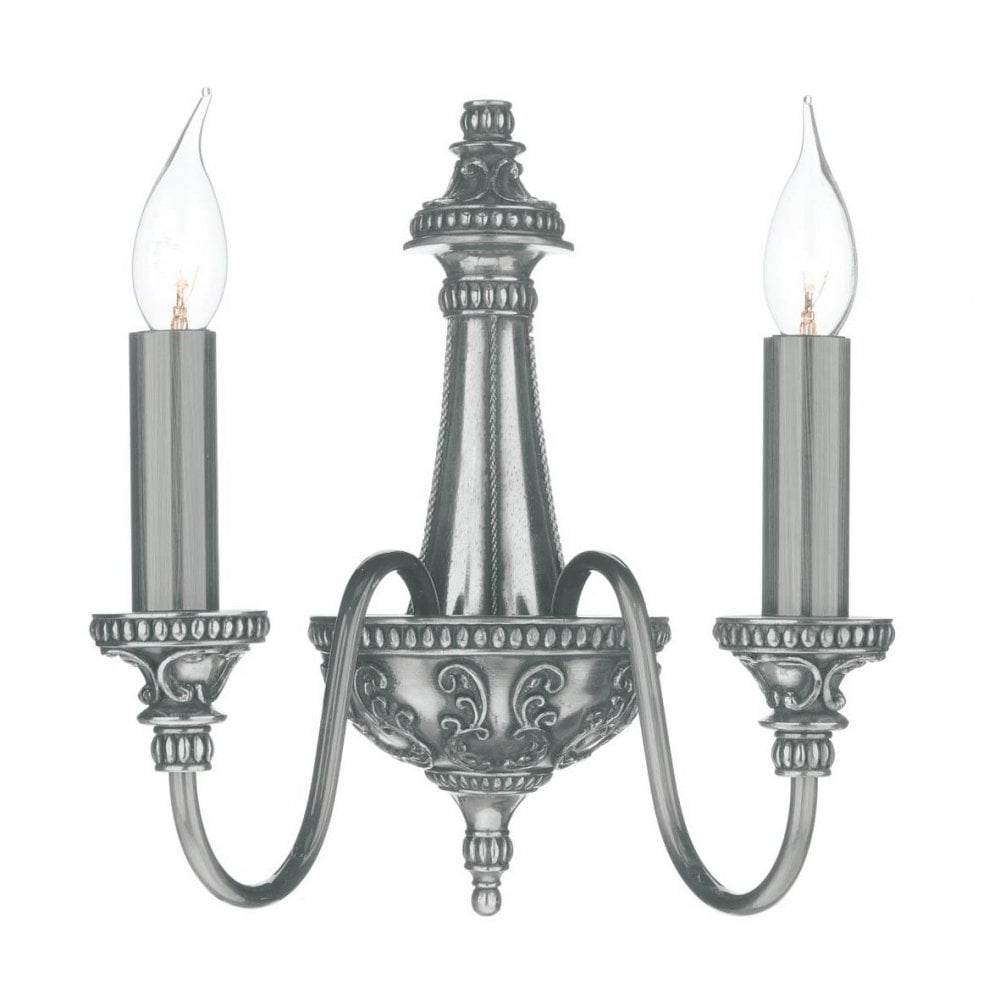 Bailey Double Wall Light in Pewter