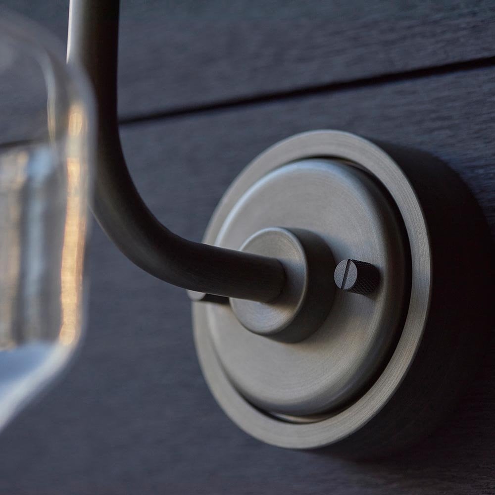 Swan Neck Outdoor Wall Light in Aged Pewter