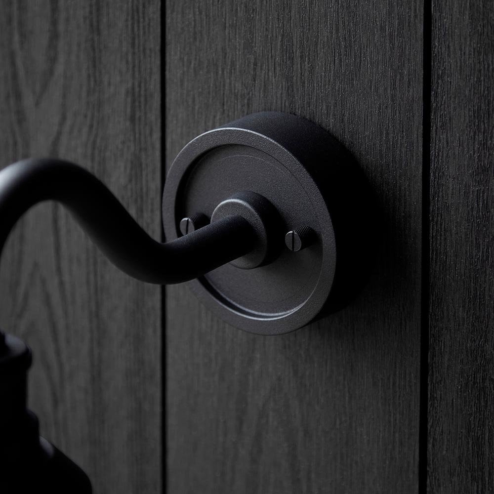 Terry Outdoor Curved Wall Light in Matt Black Finish IP44