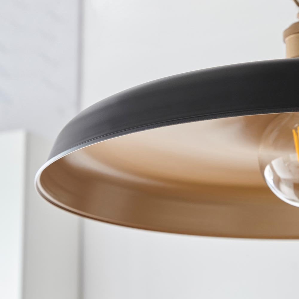Marie Matt Black & Satin Brass Pendant