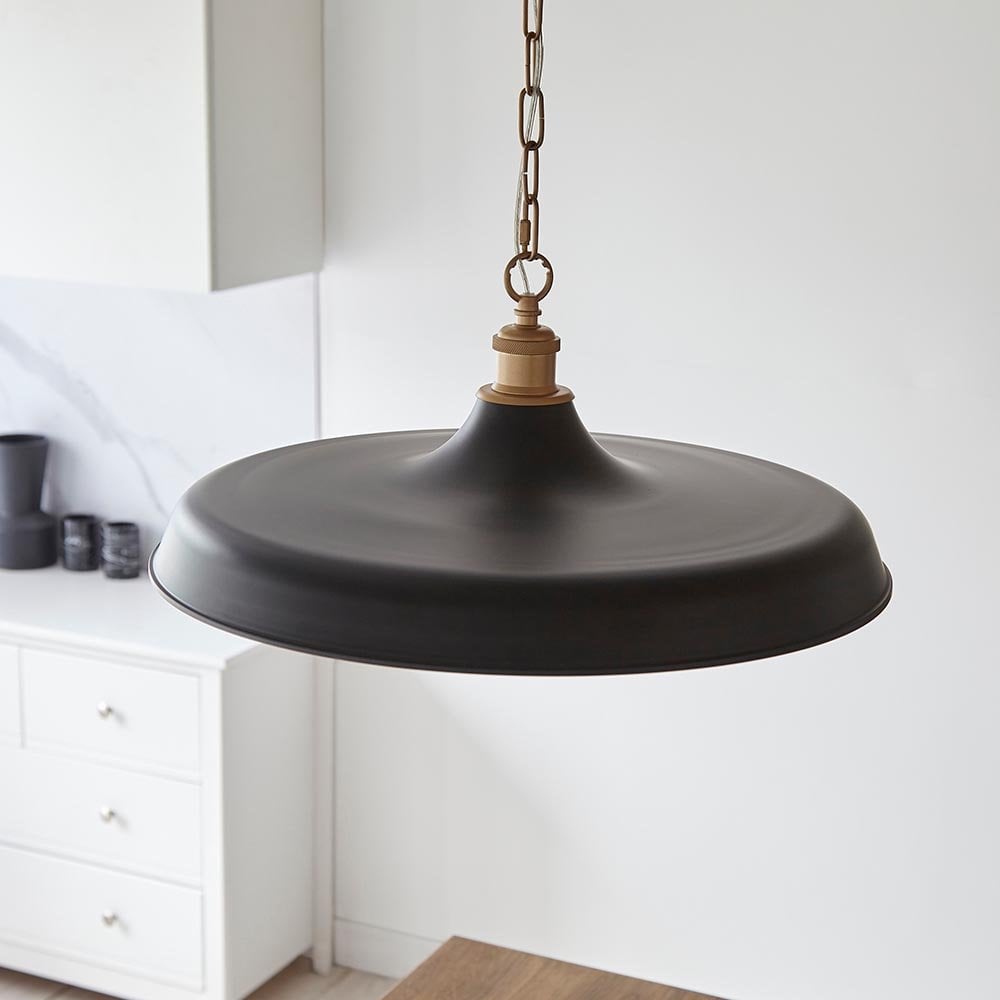 Marie Matt Black & Satin Brass Pendant