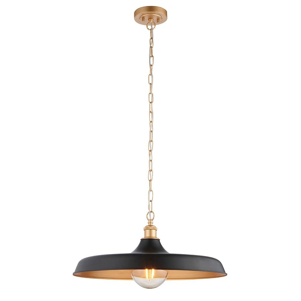 Marie Matt Black & Satin Brass Pendant